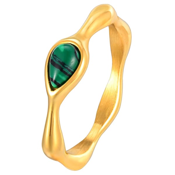 Exquisite Waterdrop Peacock Stone Ring for Women and Girls