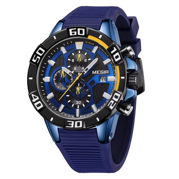 Luxury Sport Chronograph Quartz Watch with Date and Stopwatch Feature