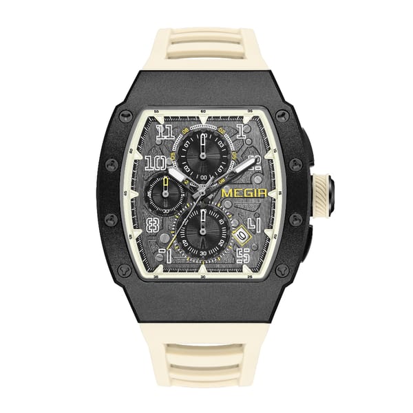 Luxury Quartz Sports Watch with Chronograph and Large Dial