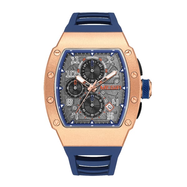 Luxury Quartz Sports Watch with Chronograph and Large Dial
