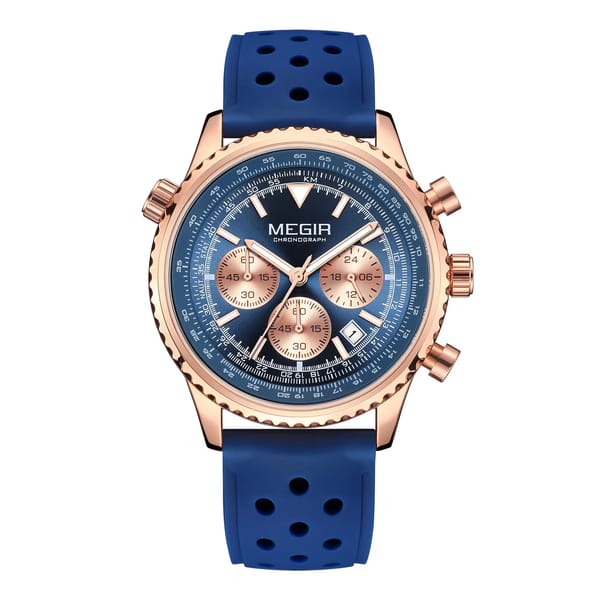 Luxury Sports Quartz Watch with Chronograph and Waterproof Features