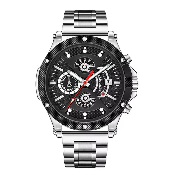 Stylish Chronograph Quartz Watch for Men with Luminous Dial