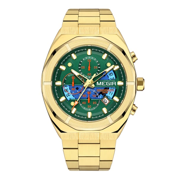 Men's Chronograph Quartz Business Watch with Stainless Steel Strap