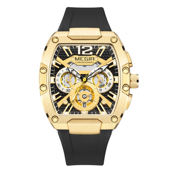 Men's Chronograph Sports Watch with Luminous Dial & Calendar