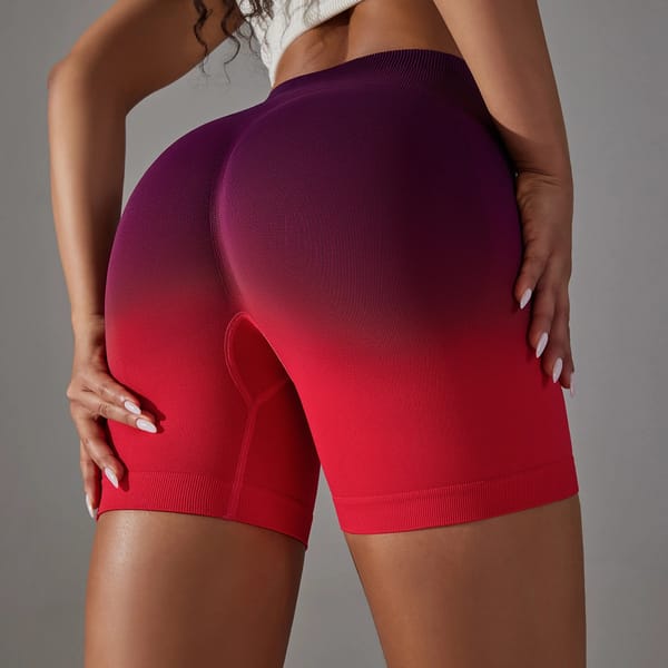 High Waist Gradient Seamless Yoga Shorts for Women Fitness