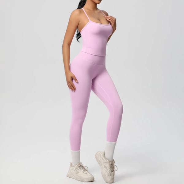 Crossover Back Halter Gym Set for Yoga and Training