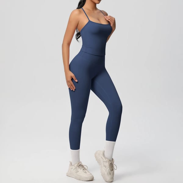 Crossover Back Halter Gym Set for Yoga and Training