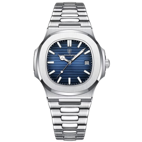 Elegant Square Dial Men's Watch with Stainless Steel Band