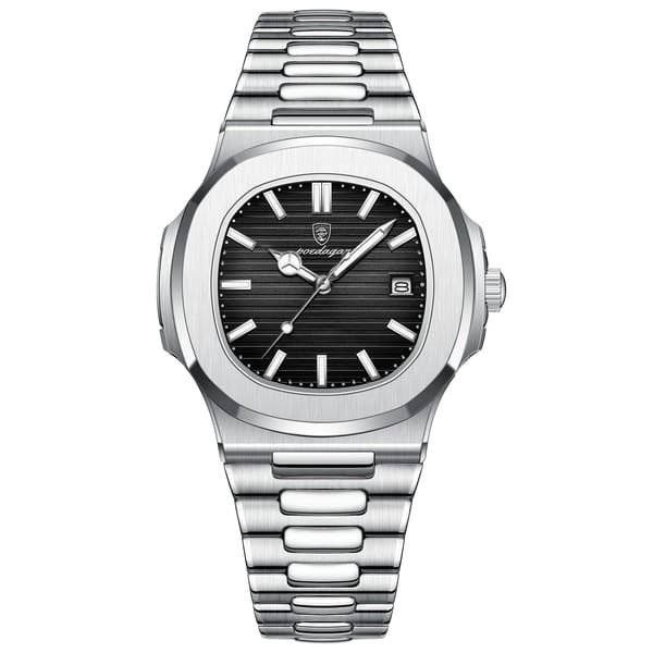 Elegant Square Dial Men's Watch with Stainless Steel Band