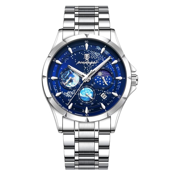Stylish Chronograph Quartz Watch with Date and Luminous Hands