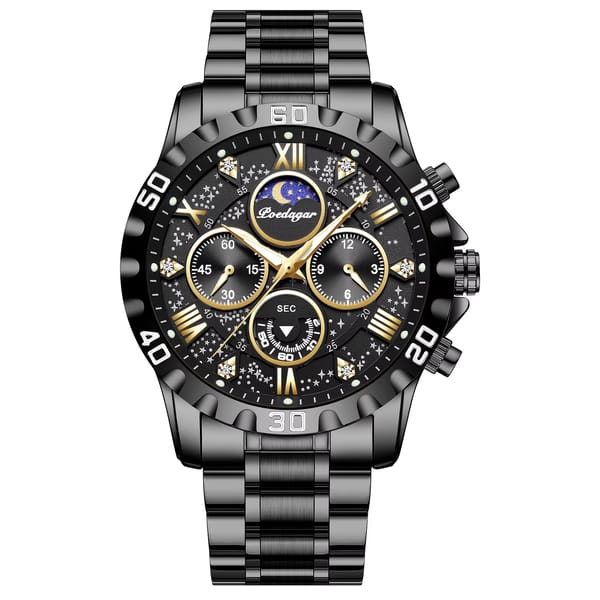 Stylish Chronograph Quartz Watch with Luminous Waterproof Design