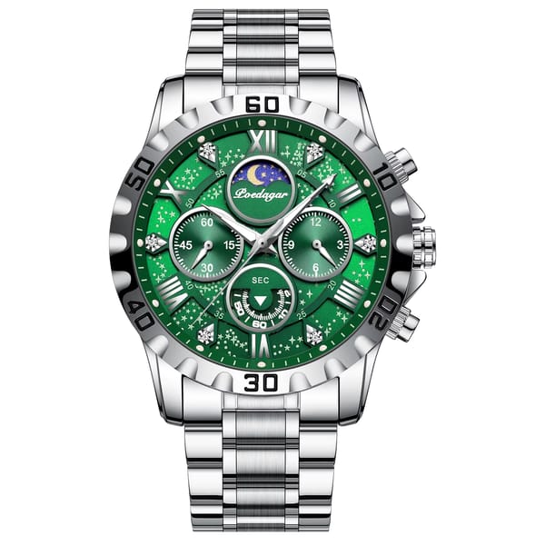 Men’s Stainless Steel Chronograph Watch with Luminous Display