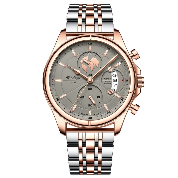 Elegant Multifunctional Quartz Watch with Calendar and Chronograph Features