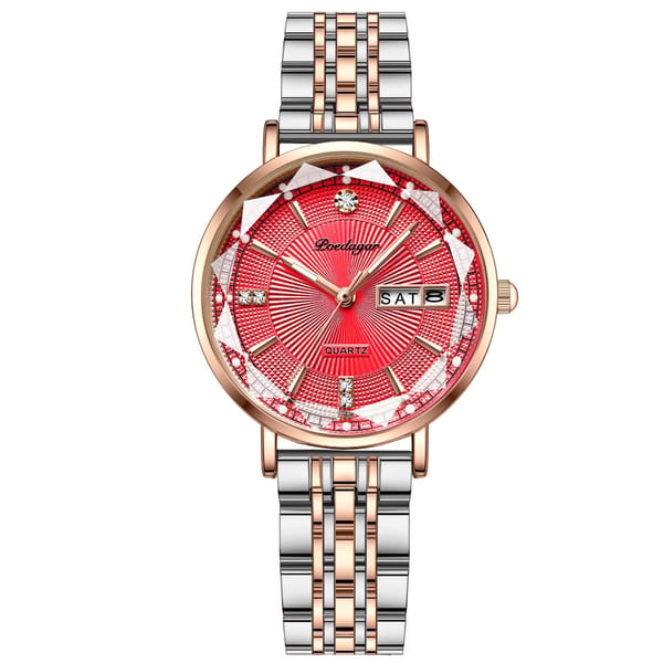 Elegant Waterproof Quartz Watch with Date and Calendar Display