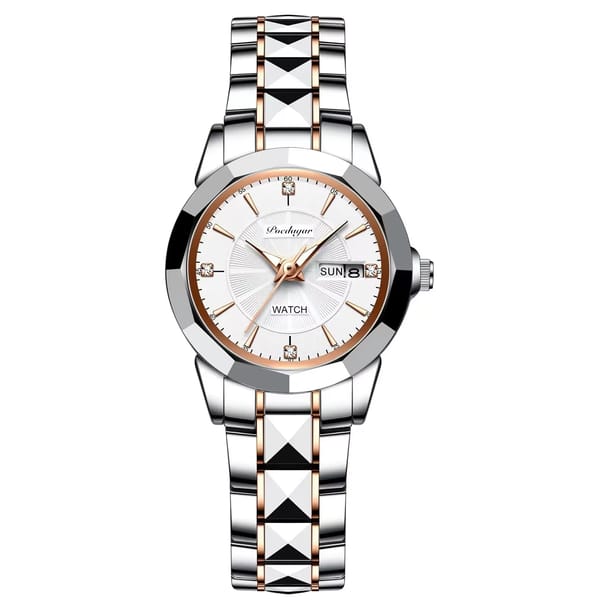 Stylish Minimalist Women's Quartz Watch with Stainless Steel Band