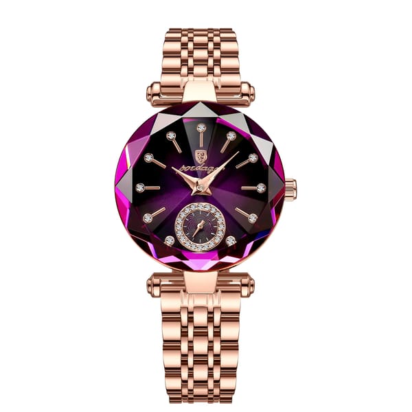Elegant Stainless Steel Women's Watch with Diamond Accents & Quartz Movement