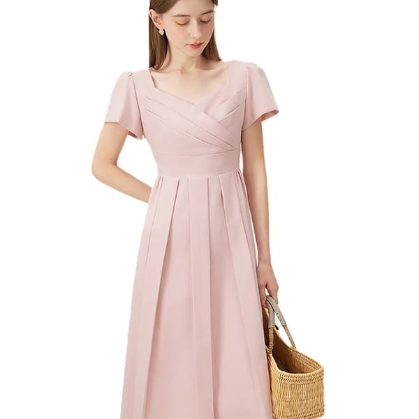 Elegant White A-Line Dress for Women Summer Office Style