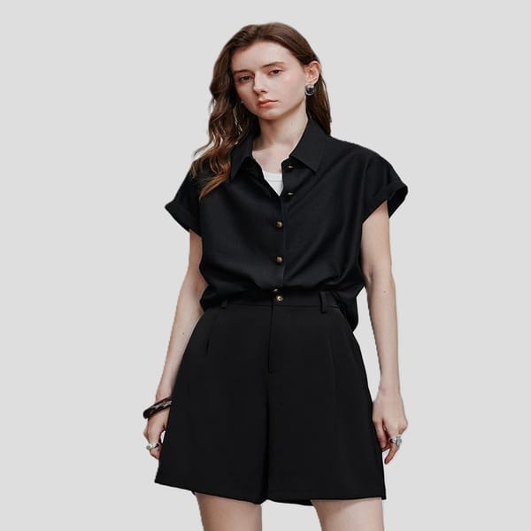 Elegant Puff Sleeve Button-Down Blouse for Women Summer Style