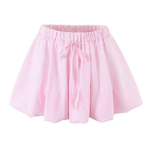 Vintage Pink Striped Mini Skirt for Women, Summer Casual Look