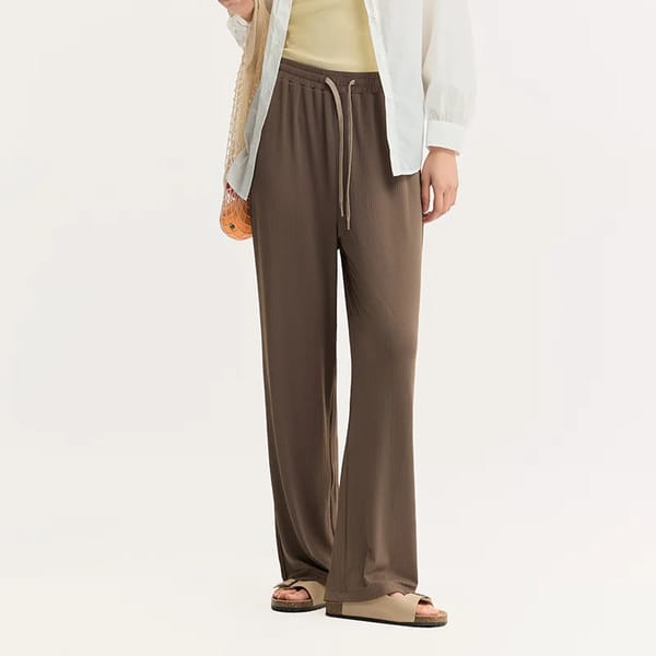 Cool Feeling Wide-Leg Trousers – Elastic Waist Summer Casual Pants for Women