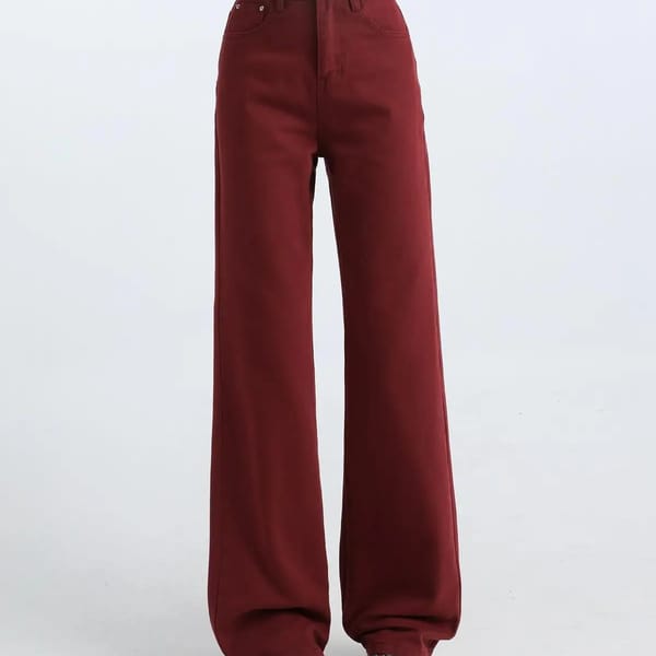 High Waist Straight Leg Cotton Jeans for Women