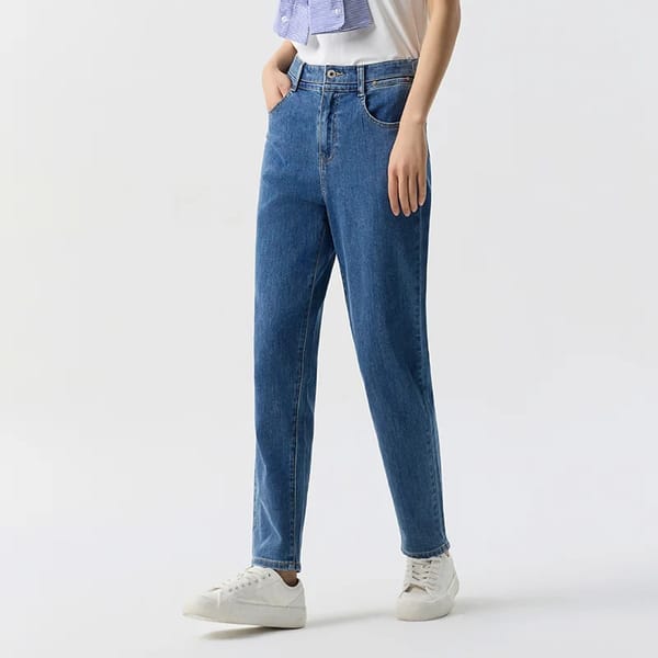 Women’s Tapered Straight Jeans Casual Spring Long Versatile Trousers