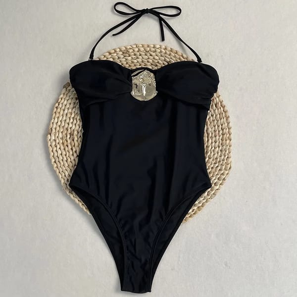 High Waist One-Piece Swimsuit with Brazilian Bottom Cut