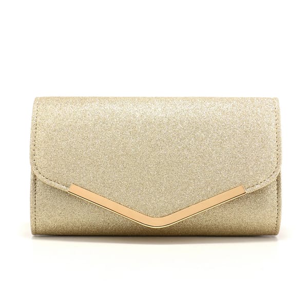 Glitter Envelope Clutch with Sequins and Chain for Parties