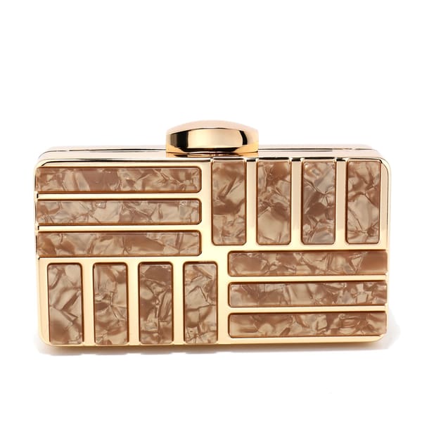 Hollow Out Acrylic Flap Clutch with Chain for Evening Events