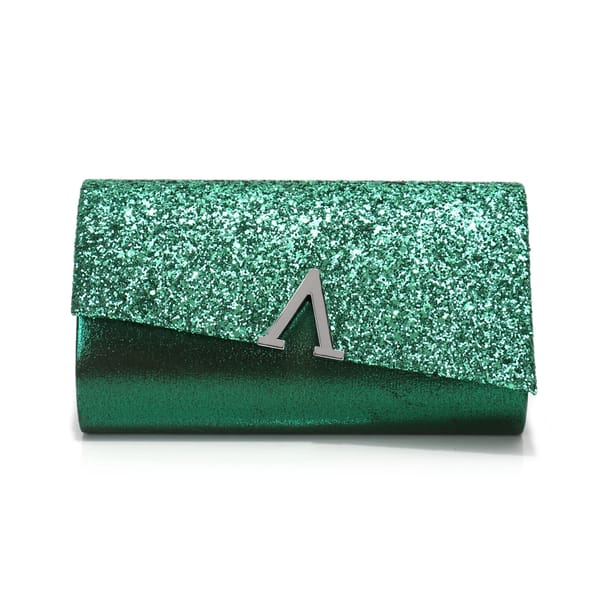 V-Design Sequin Envelope Clutch with Chain for Evening Events