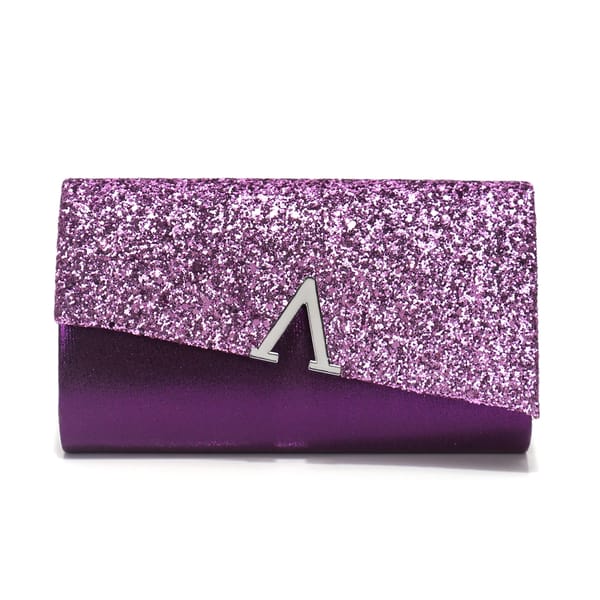 V-Design Sequin Envelope Clutch with Chain for Evening Events