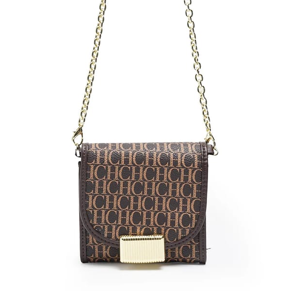 Elegant Letter Print Chain Crossbody Bag with Luxury Touch