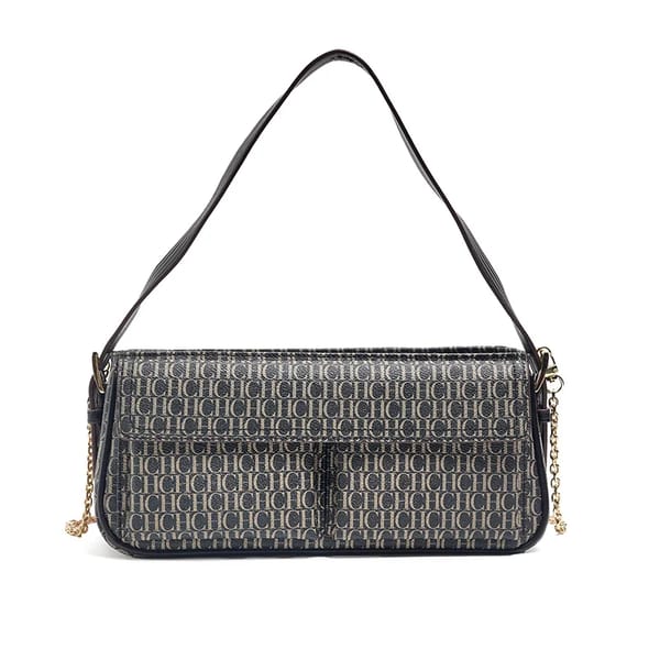 Light Luxury Chain Shoulder Bag with Flap Letter Design