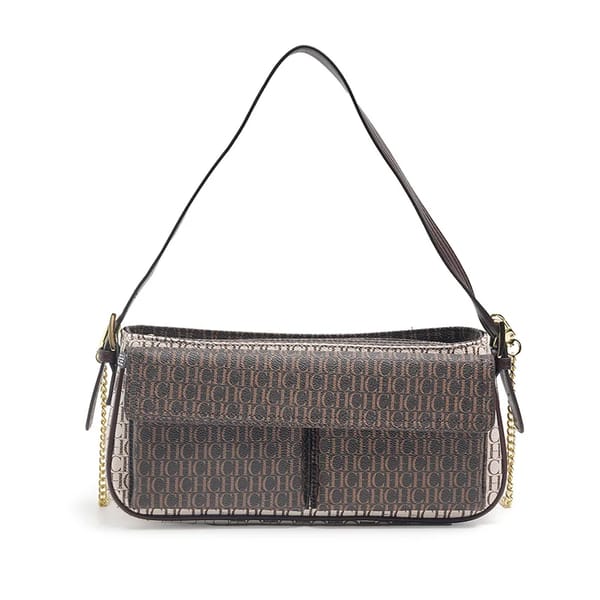 Light Luxury Chain Shoulder Bag with Flap Letter Design