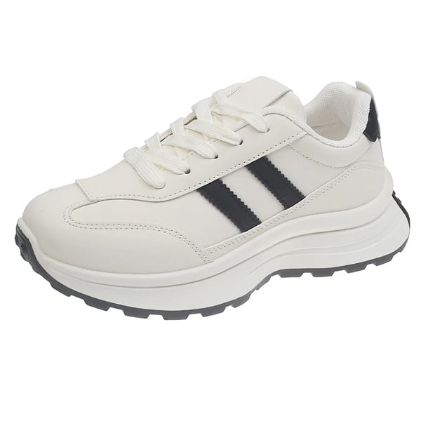 Patchwork Canvas Sneakers with Thick Sole for Casual Comfort
