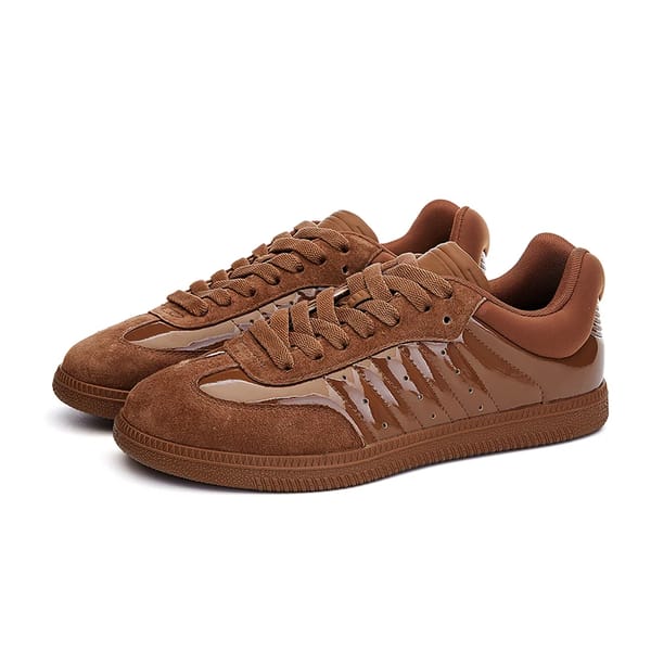 Flat Real Leather Casual Sneakers for Women with Skateboard Style