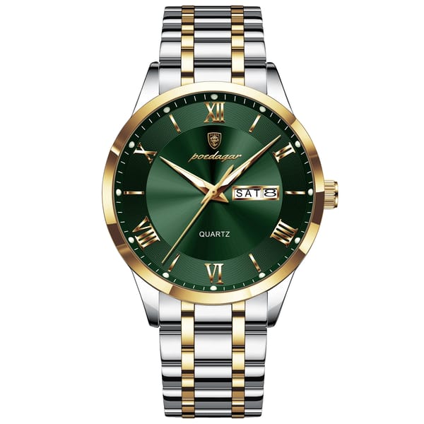 Elegant Men's Quartz Stainless Steel Luminous Waterproof Wristwatch