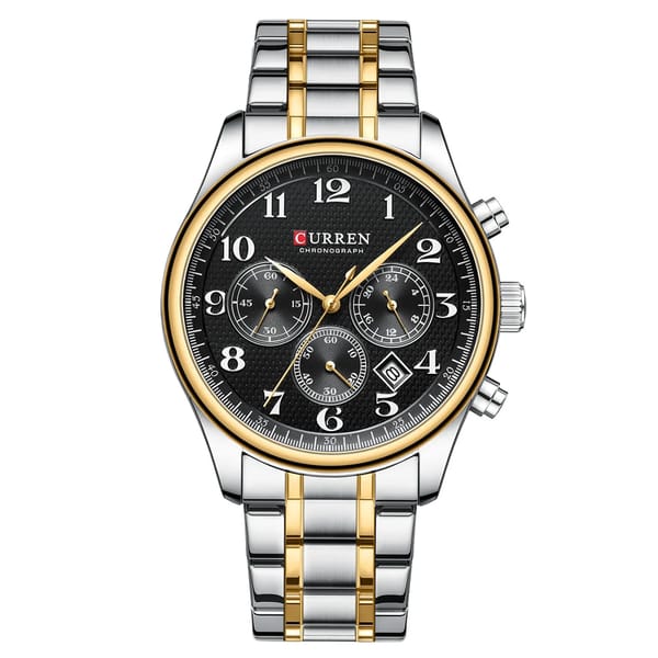 Stylish Chronograph Men's Watch with Stainless Steel Strap