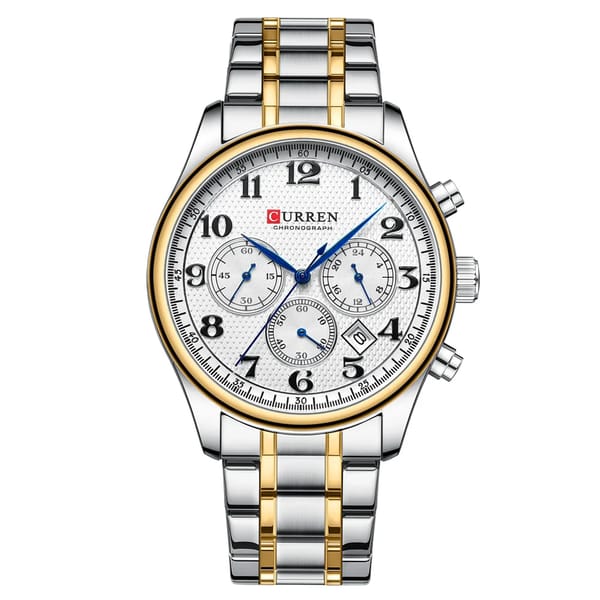 Stylish Chronograph Men's Watch with Stainless Steel Strap
