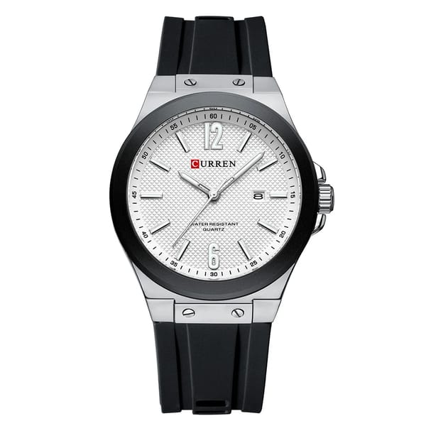 Stylish Quartz Watch for Men with Waterproof Silicone Strap