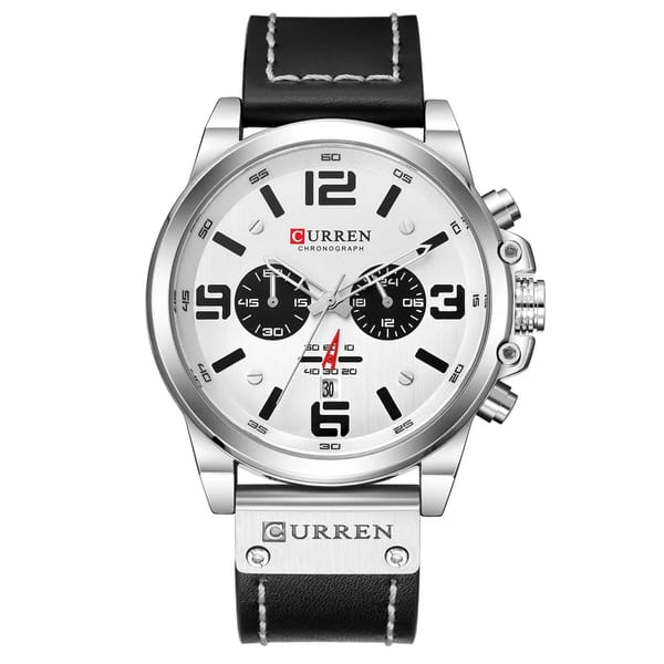 Stylish Leather Strap Quartz Watch for Business and Casual Wear