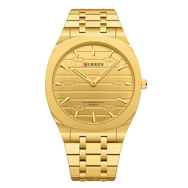 Minimalist Thin Quartz Watch with Stainless Steel Band Design