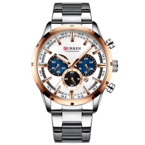 Luxury Chronograph Watch for Men with Stainless Steel Band