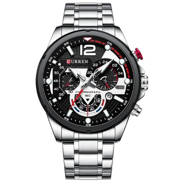 Stylish Chronograph Quartz Watch for Men with Luminous Dial