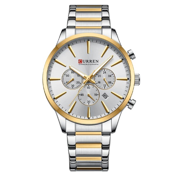 Elegant Chronograph Men's Watch with Luminous Hands and Date
