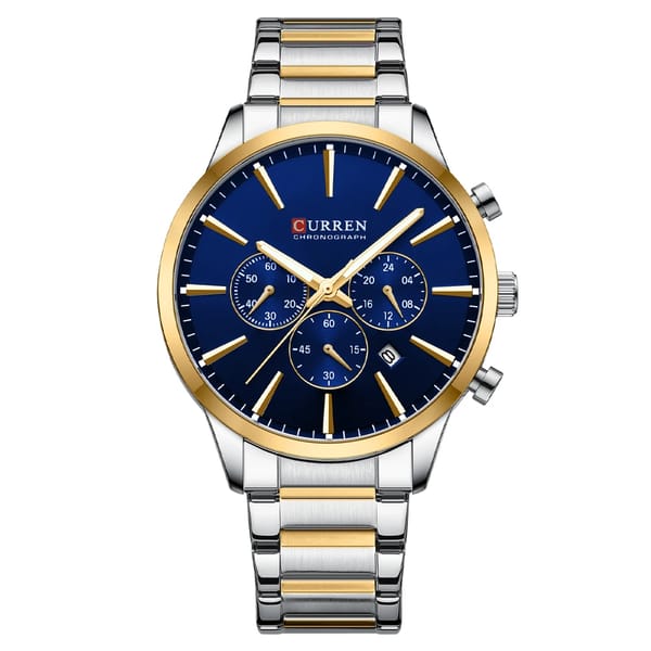 Elegant Chronograph Men's Watch with Luminous Hands and Date