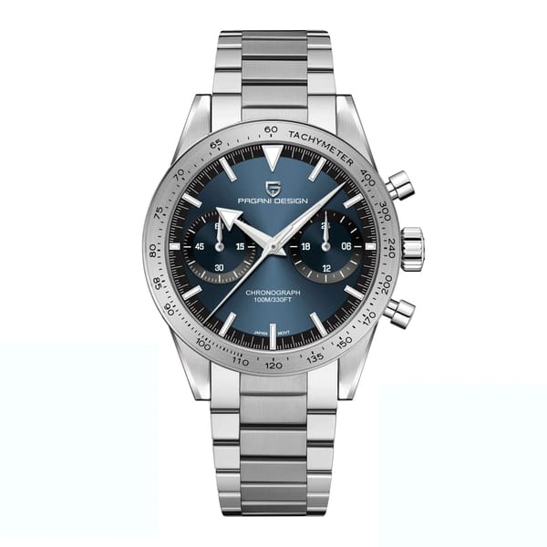 Retro Chronograph Moon Watch with Sapphire Glass and Stopwatch