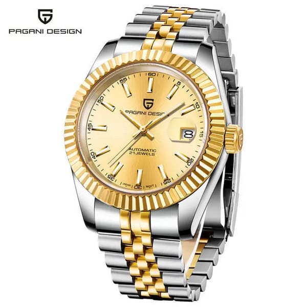 Elegant Automatic Mechanical Watch with Sapphire Glass and Calendar