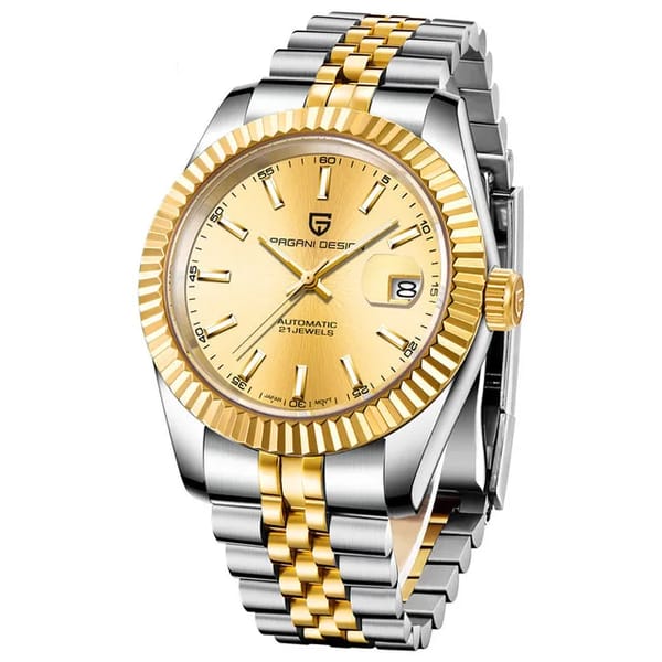 Elegant Automatic Mechanical Watch with Sapphire Crystal and Calendar