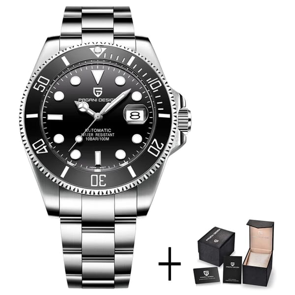 Luxury Diver Automatic Watch with Sapphire Glass and Screw Crown